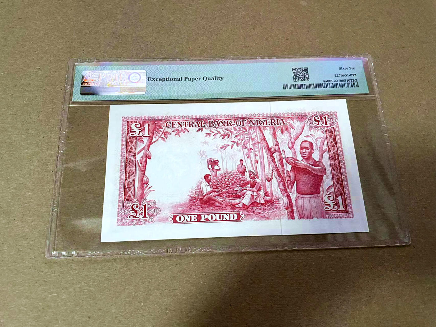 【Blue Auction】✨世界纸币精拍第493期【精】 尼日利亚 1958年1镑 PMG66EPQ 承袭英属西非风格