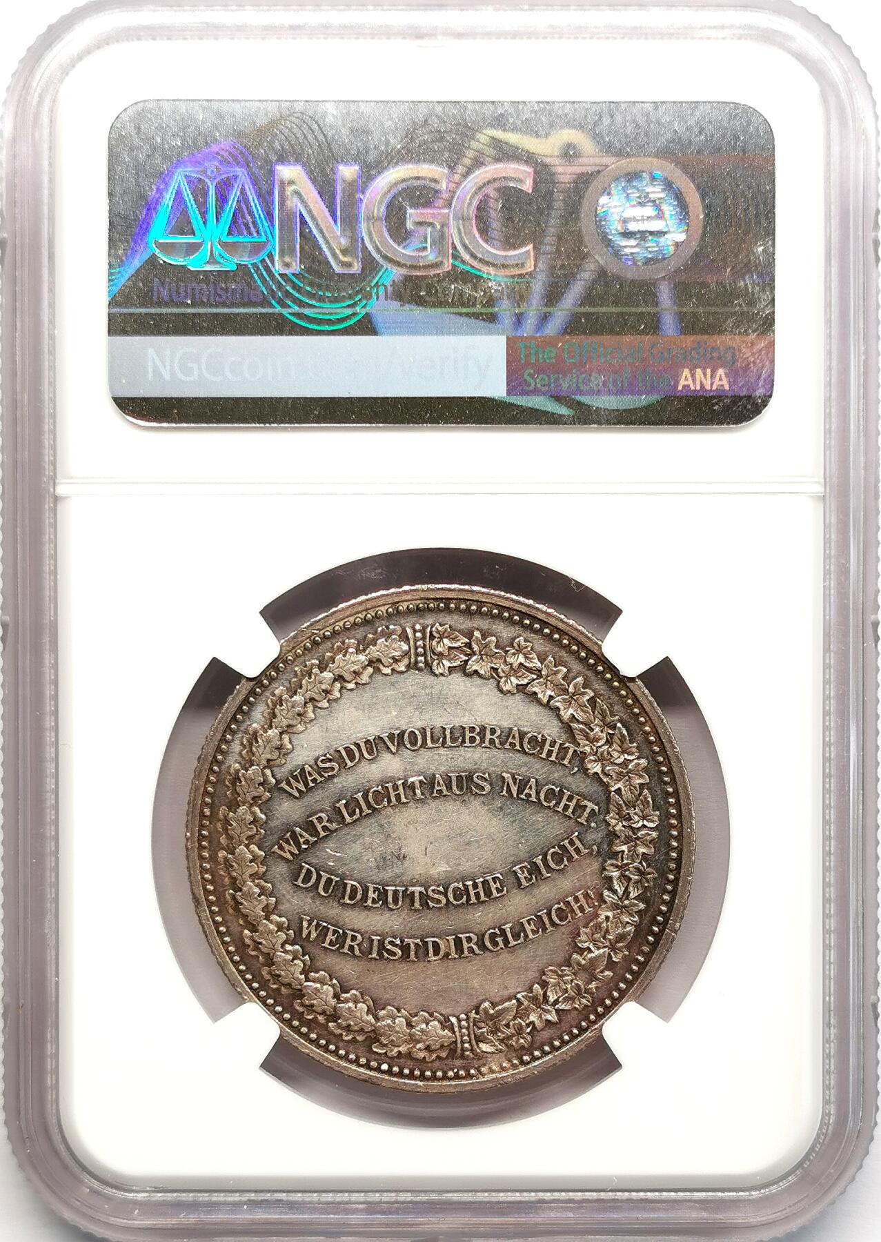 凡希社世界钱币微拍第二百七十三期 1898德国俾斯麦逝世纪念银章NGC-UNCD