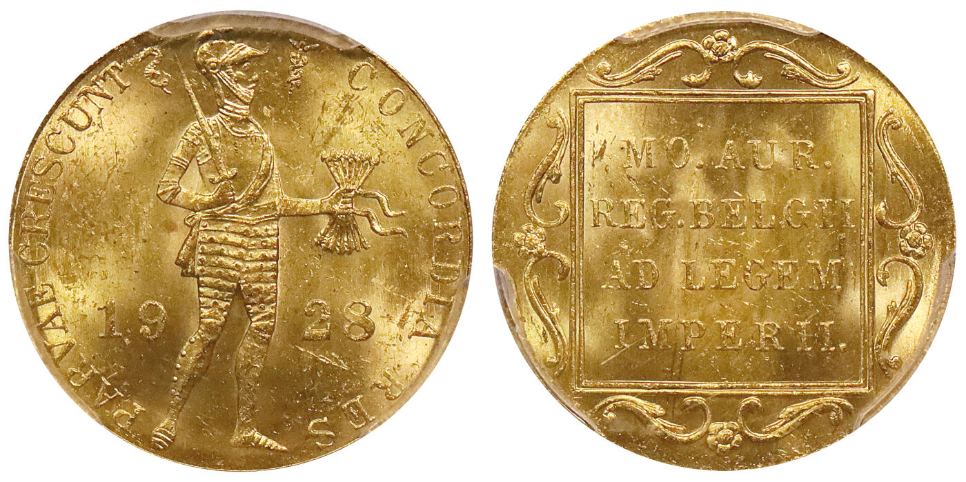 北京阿城哥拍卖2024年春季拍卖会 1928年荷兰武士金币一枚，PCGS MS63+评级编号：36645352