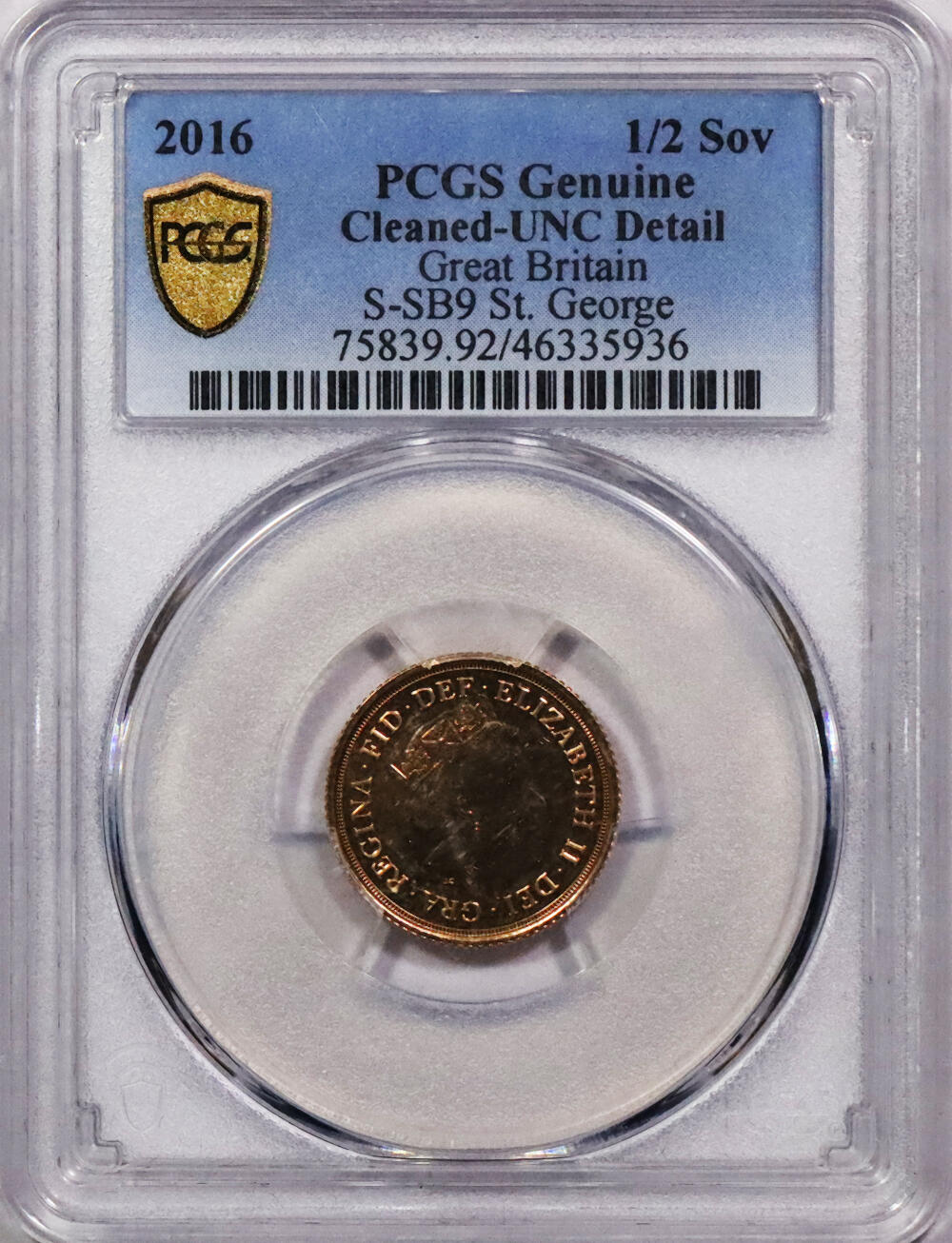 北京阿城哥拍卖2024年春季拍卖会 2016伊丽莎白二世金币一枚PCGS UNC评级编号：46335936