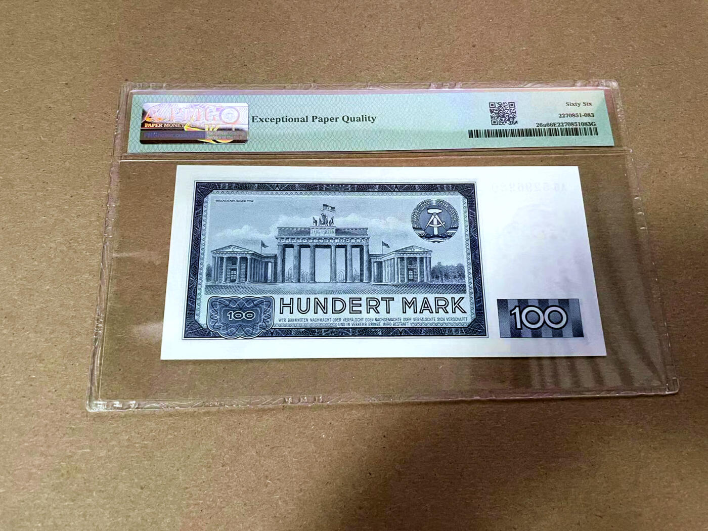 【Blue Auction】✨世界纸币精拍第493期【精】 德国 1964年100马克 马克思 PMG66EPQ 