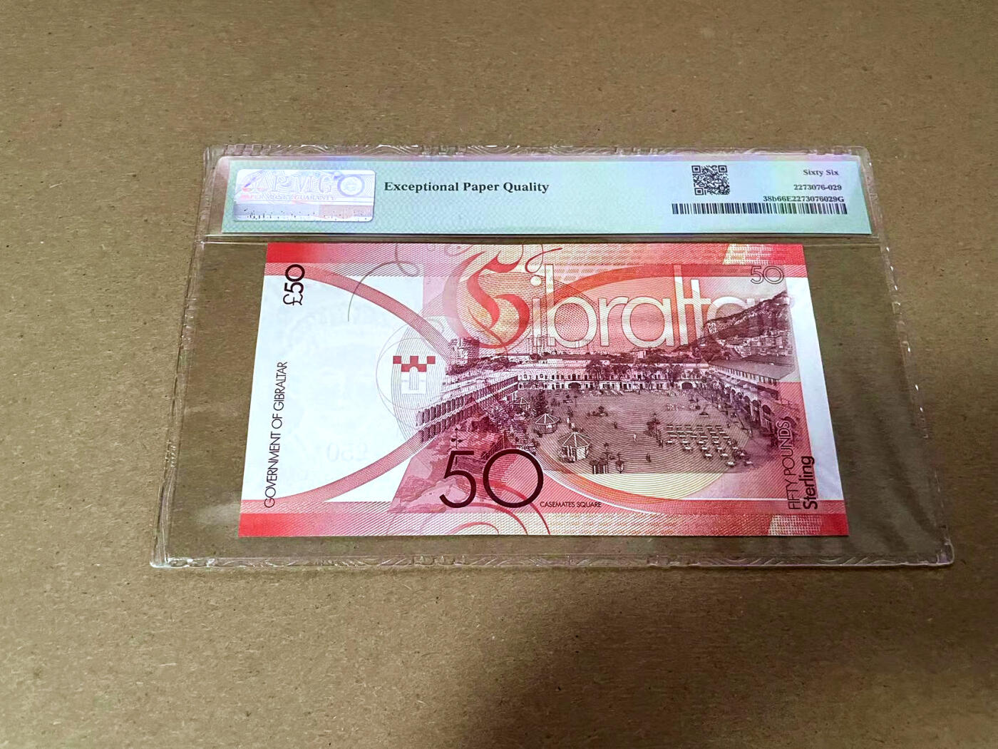【Blue Auction】✨世界纸币精拍第493期【精】 【AAA冠无47】直布罗陀 2019年50镑 女王PMG66EPQ 