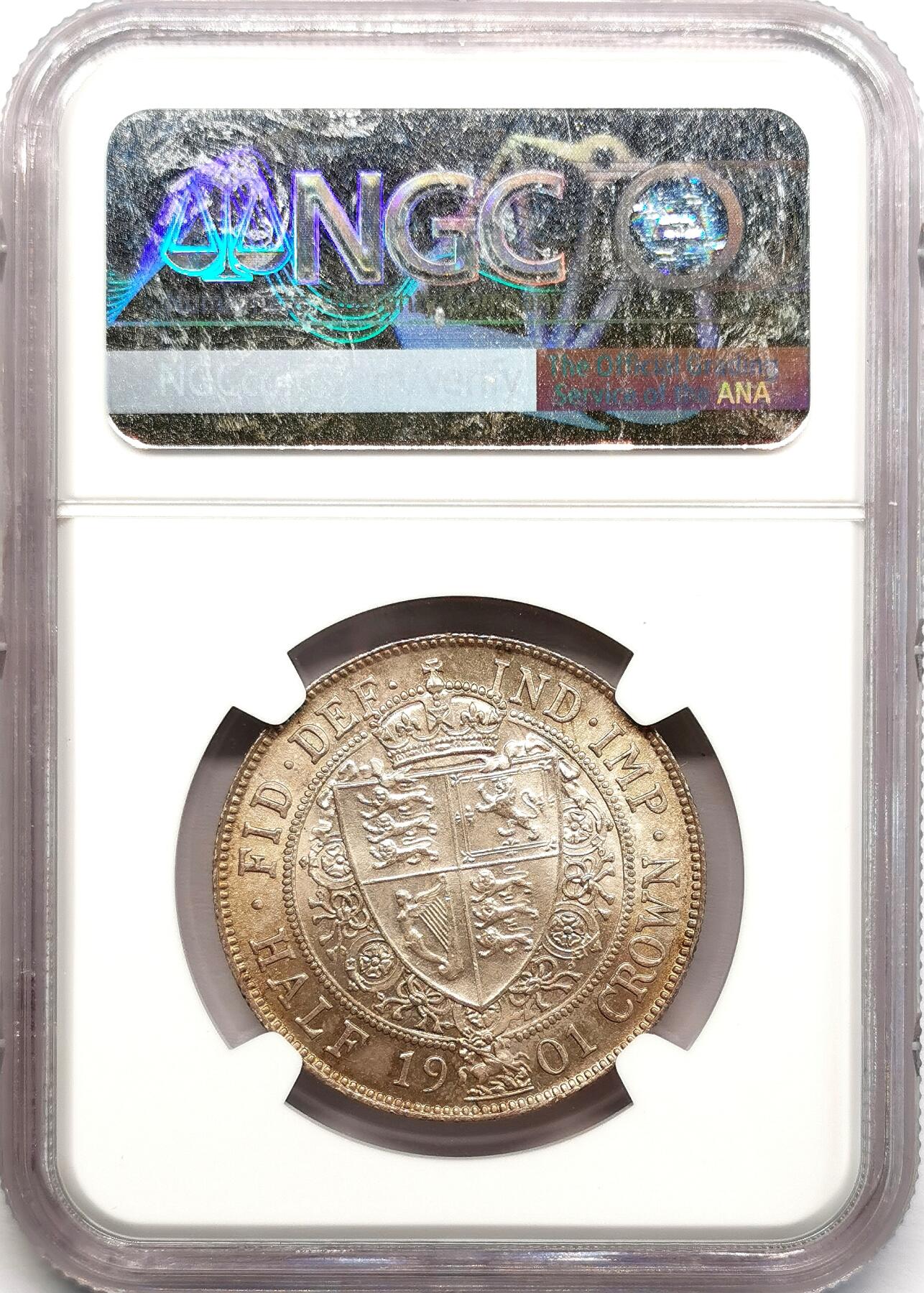 凡希社世界钱币微拍第二百七十三期 1901英国老维批纱半克朗NGC-MS63