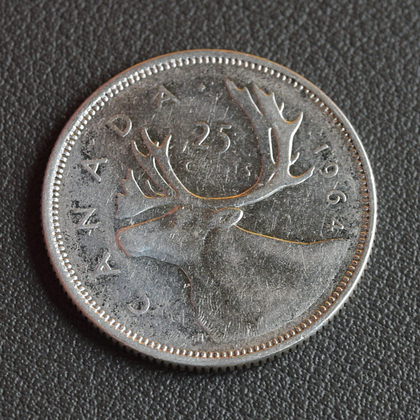 天业钱币散币、银币拍卖第47次专场 全场0元起拍0佣金转发分佣，欢迎围观参拍（平台要求超过60天的订单尽快邮寄，望各位配合解决） 加拿大1964年25分银币（直径24毫米；重量：5.8319克；含银：0.8）