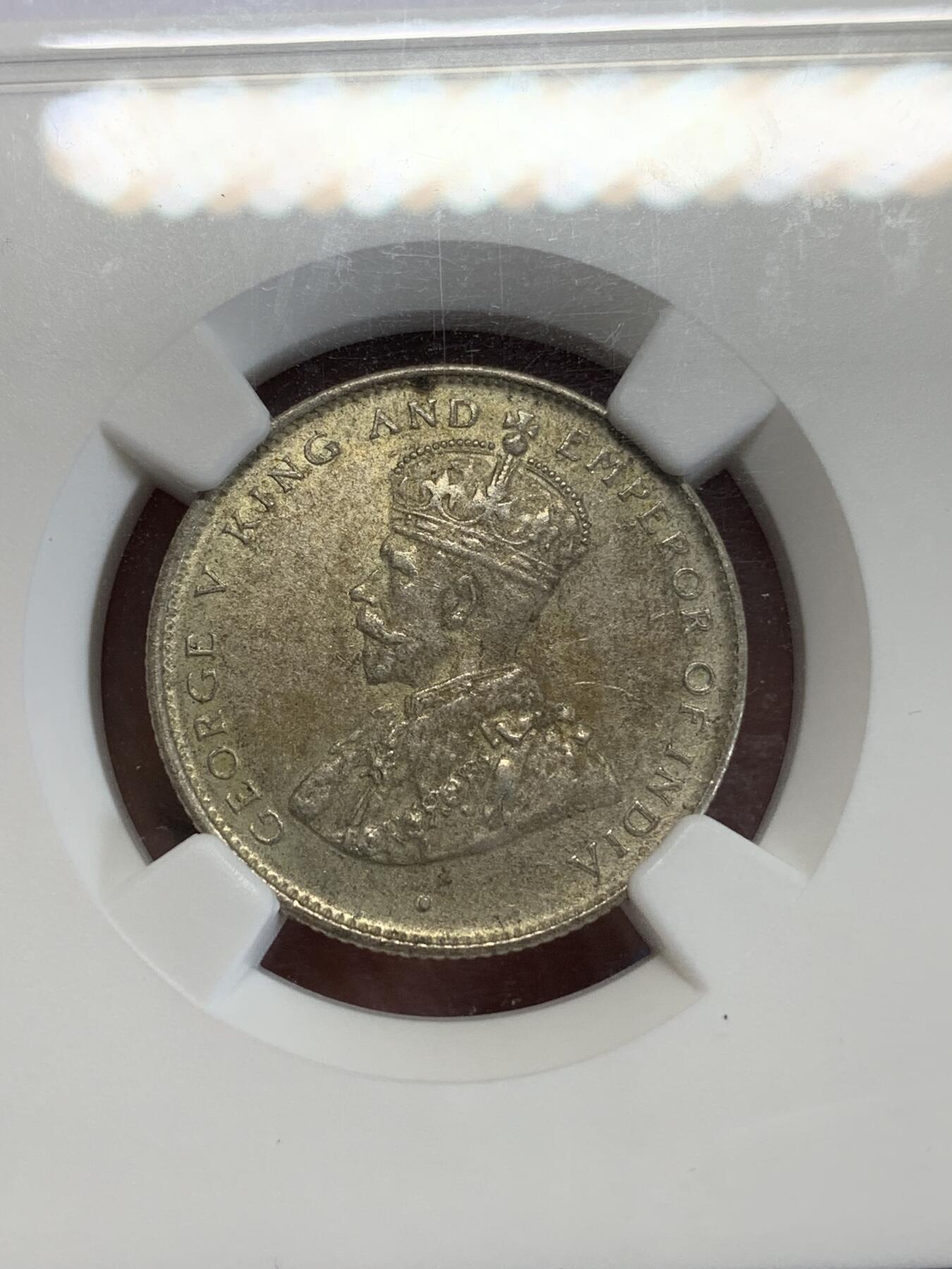 《竞宝斋》第279场- 周日，周一 ，周二3场连拍 （全场包邮） NGC MS62 英属锡兰 1924年 50分银币