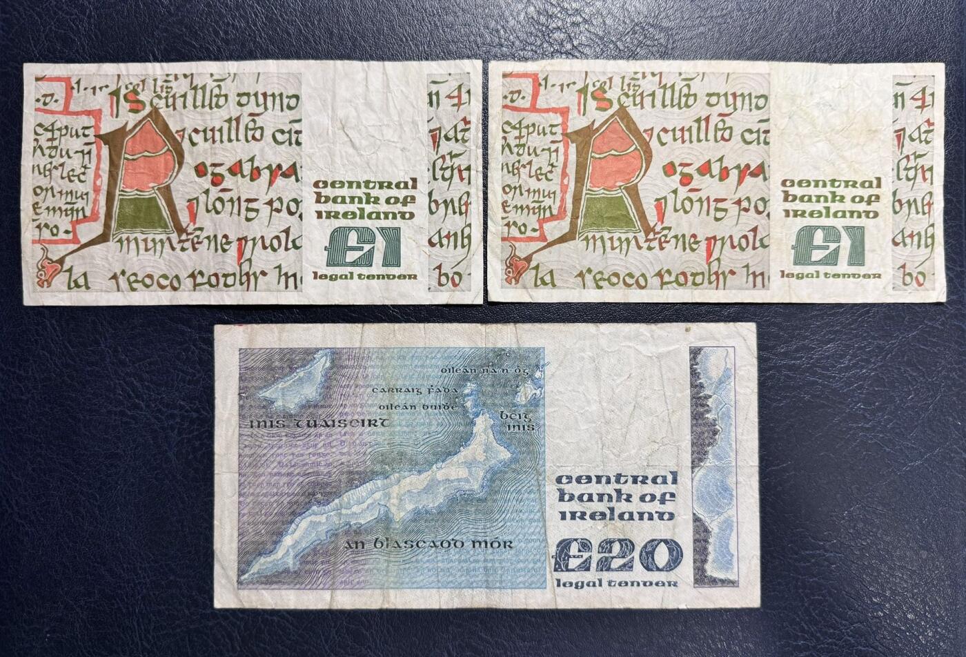 收藏联盟Quantum Auction 第354期拍卖  爱尔兰1988年1镑和1986年20镑222豹子号 品相如图 诗人 叶芝