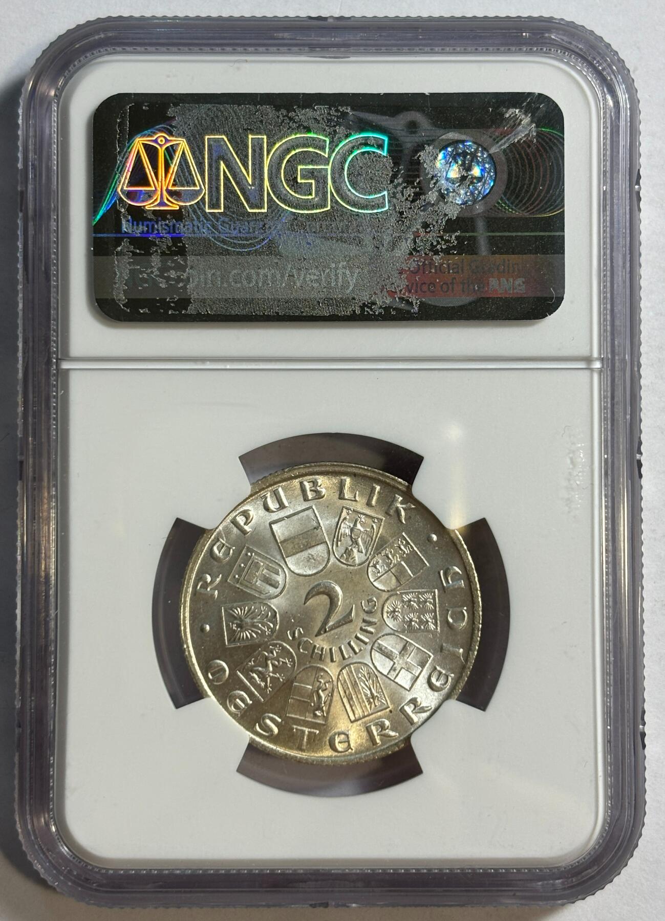 紫瑗钱币——第384期拍卖 奥地利 1928年 舒伯特 2先令 银币 NGC MS63