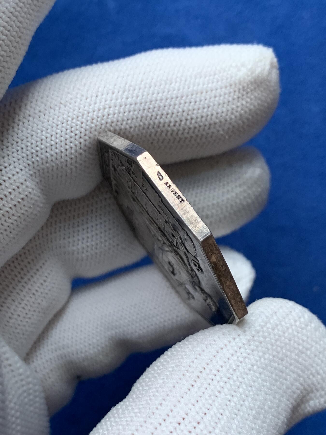 《竞宝斋》第281场- 周日，周一 ，周二3场连拍 （全场包邮） 法国巴黎1838奥尔良铁路八角银质代币 unc品 丰饶角边铭 36.7mm 23.7g