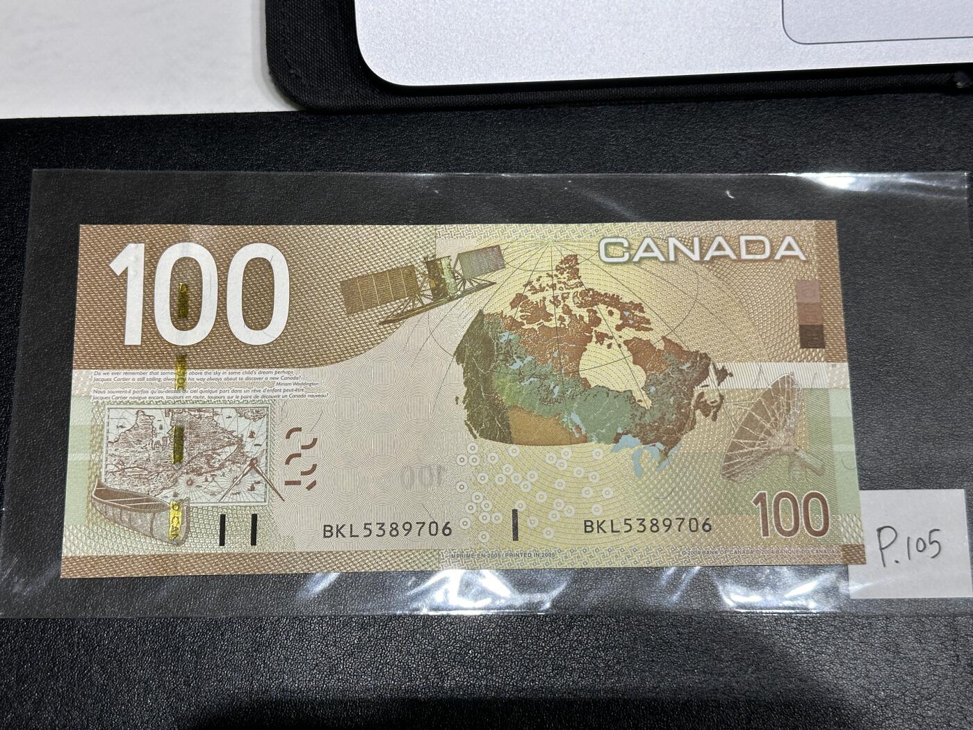 《外钞收藏家》第三百八十一期（美洲小专场） 加拿大2005年版100元	P105  全新UNC