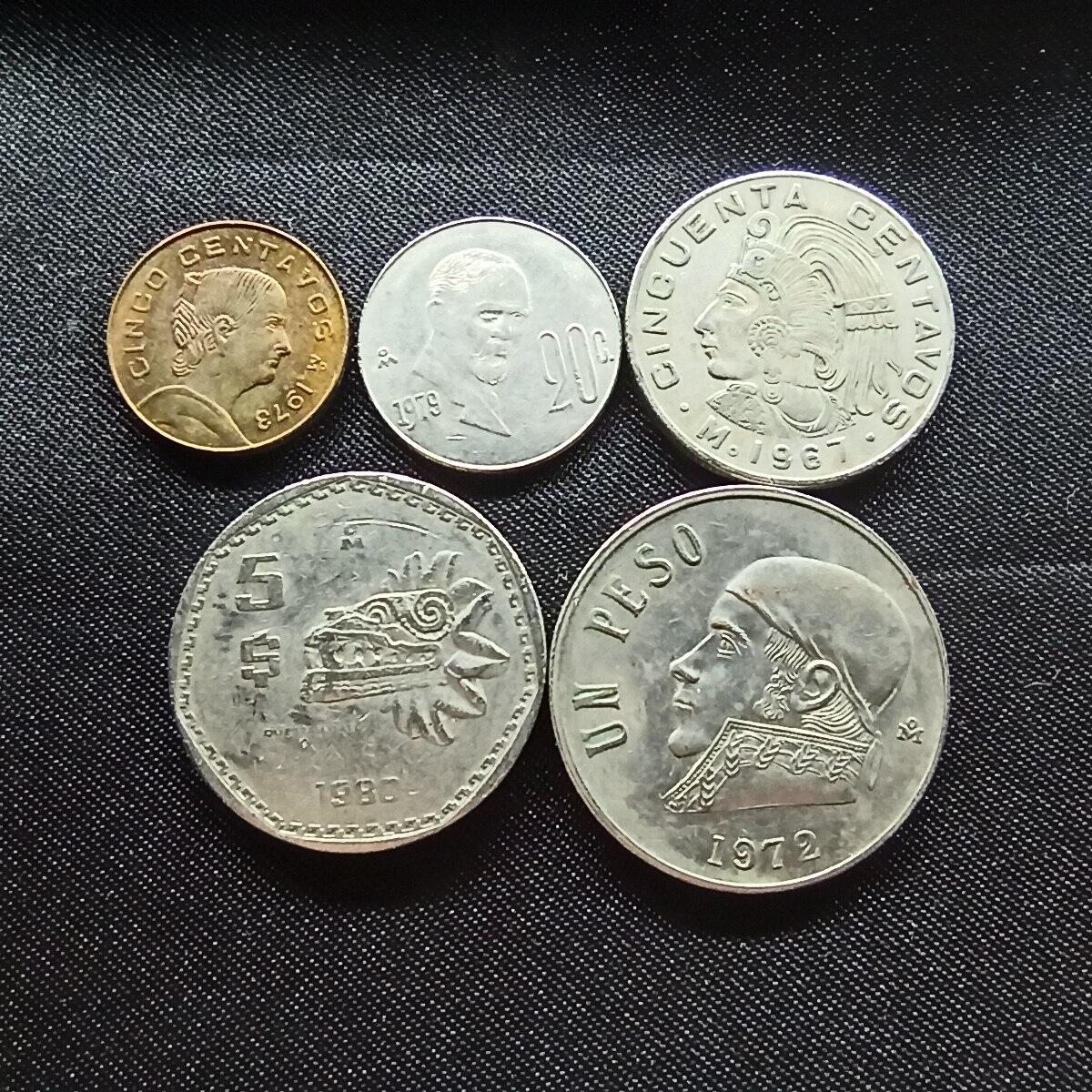 邮泉阁限时拍卖第十一场 各国硬币专场 墨西哥5枚