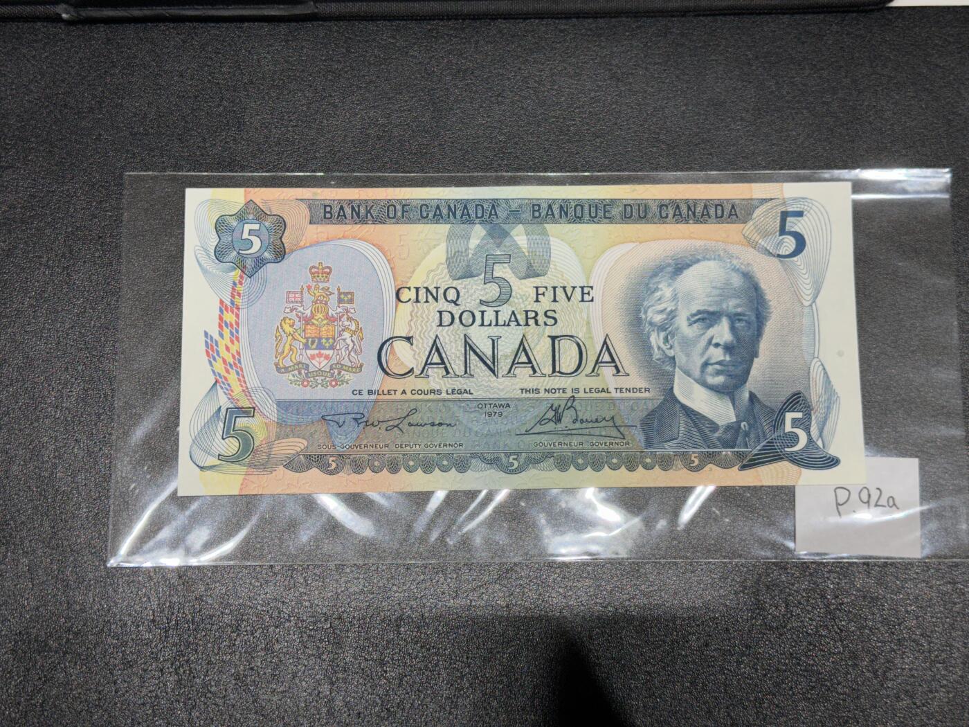 《外钞收藏家》第三百八十一期（美洲小专场） 加拿大1979年5元	P92  全新UNC