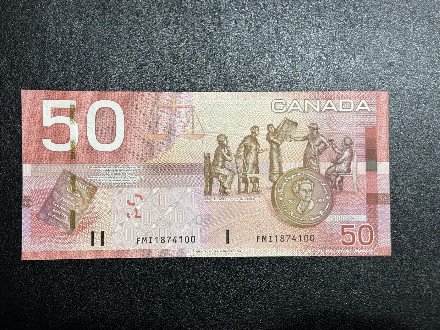 《外钞收藏家》第三百八十一期（美洲小专场） 加拿大2004年版50元	P104  全新UNC