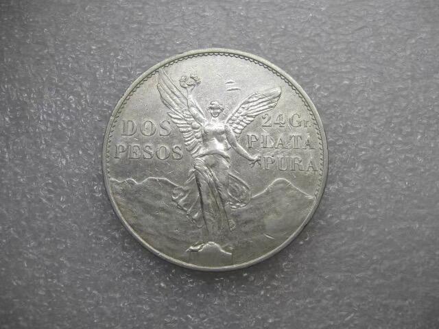 墨西哥1921年2比索胜利女神克朗银币极美品