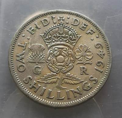 英国2先令 乔治6世 28.5mm 流通品相 乔六 二先令 - 英国2先令 乔治6世 28.5mm 流通品相 乔六 二先令