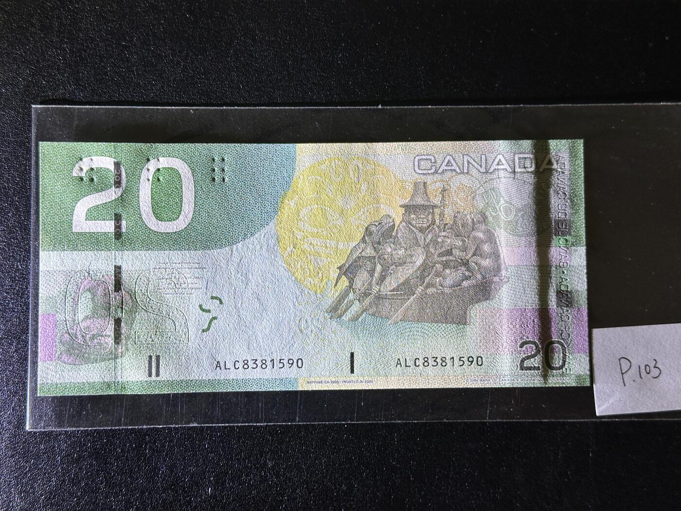 《外钞收藏家》第三百八十一期（美洲小专场） 加拿大2005年版20元	P103  全新UNC