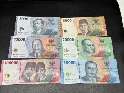 《外钞收藏家》第三百八十期（连拍第二场） - 印度尼西亚一套 六张一起 全新UNC