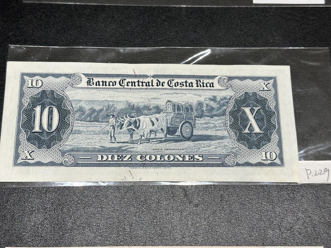 《外钞收藏家》第三百八十一期（美洲小专场） 哥斯达黎加1967年10克伦	P229 全新 疑似有轻微潮