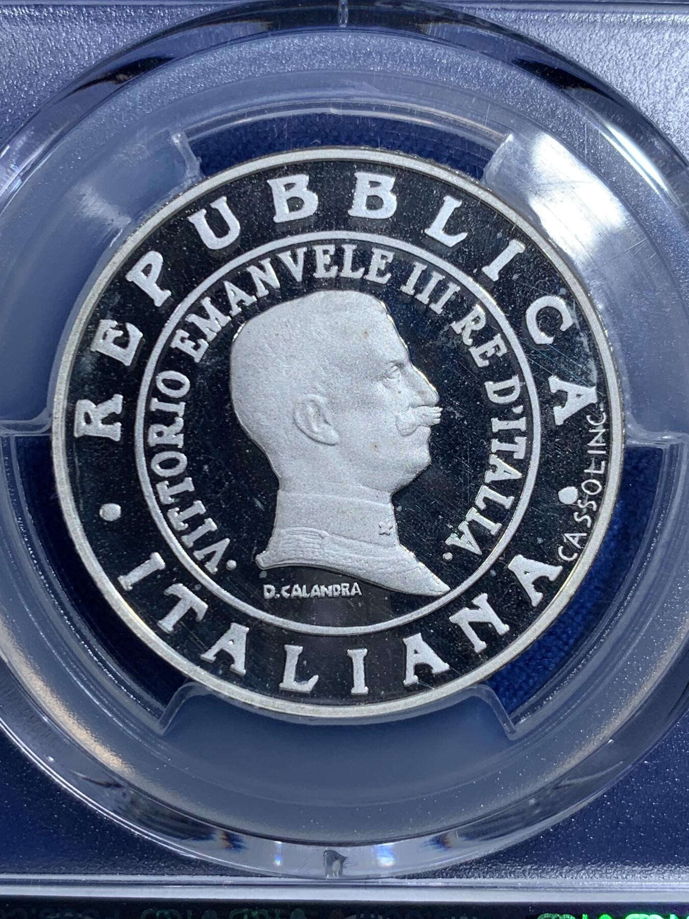 《竞宝斋》第279场- 周日，周一 ，周二3场连拍 （全场包邮） PCGS PR68DCAM 意大利1999年最后的里拉纪念 精制小马车