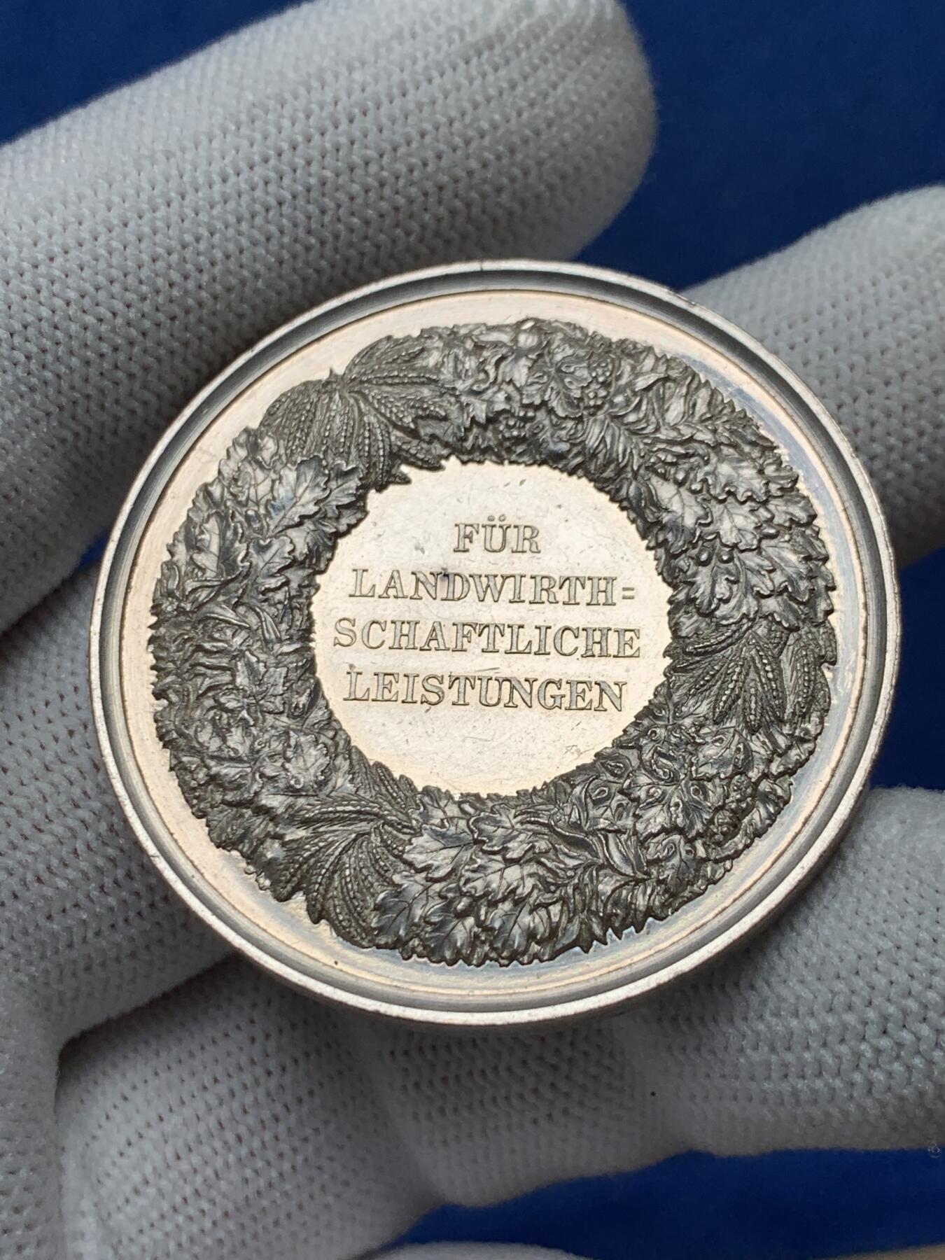 《竞宝斋》第281场- 周日，周一 ，周二3场连拍 （全场包邮） 德国19世纪农业女神银章 28.65g 41.6mm 无边铭