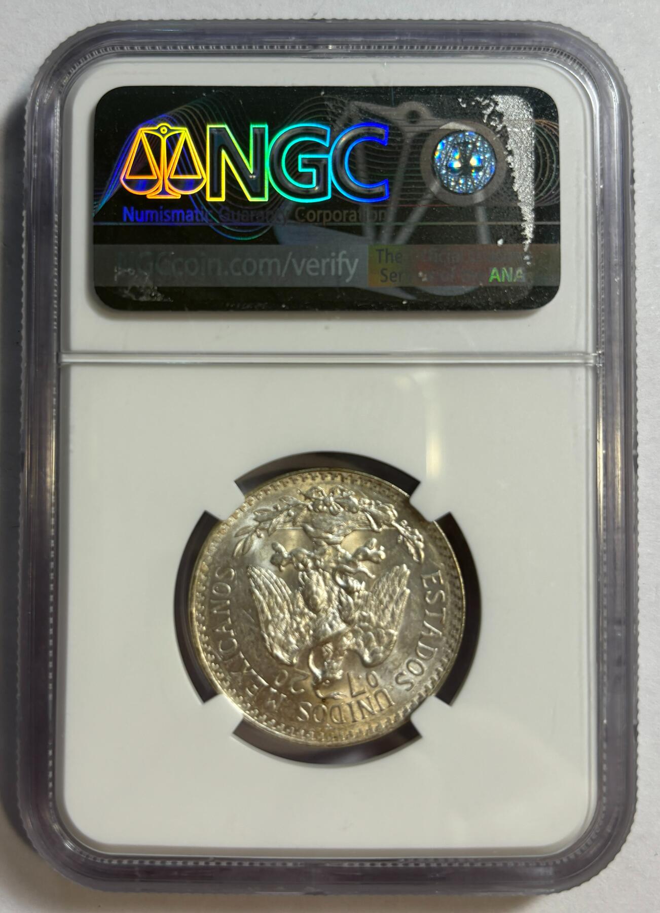 紫瑗钱币——第384期拍卖 墨西哥 1944年 M版 鹰洋 50分 银币 NGC MS64