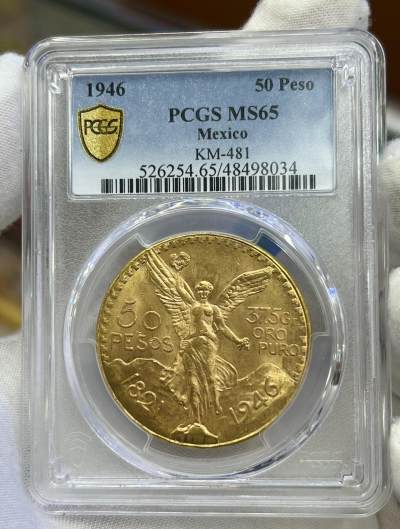 大中华拍卖第744期 - 1946墨西哥自由女神天使50比索 41.67克金币 含金量900