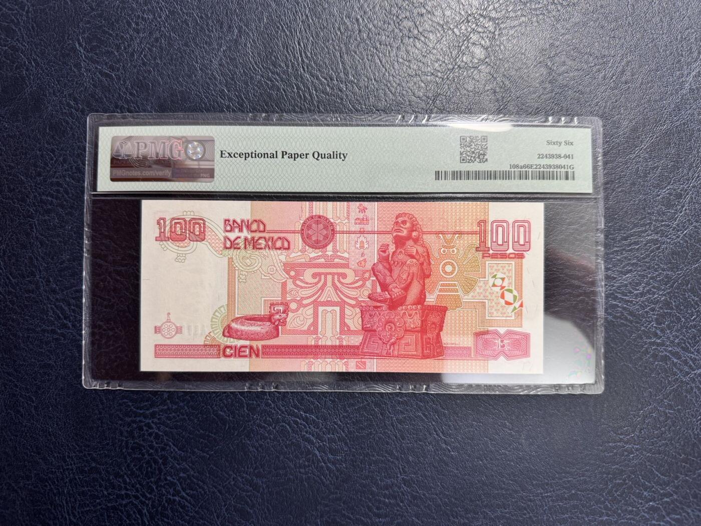 收藏联盟Quantum Auction 第354期拍卖  墨西哥1994年100比索首发AA冠千位号  PMG66 