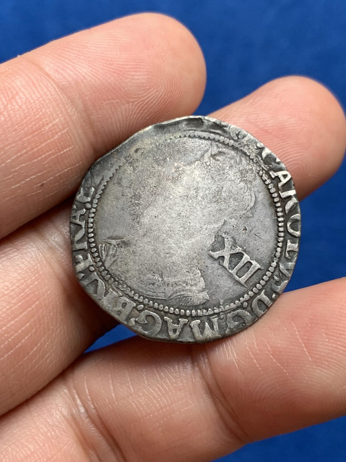 《竞宝斋》第280场- 周日，周一 ，周二3场连拍 （全场包邮） 英国 1625-1649 查理一世 1先令银币 原味状态 少见