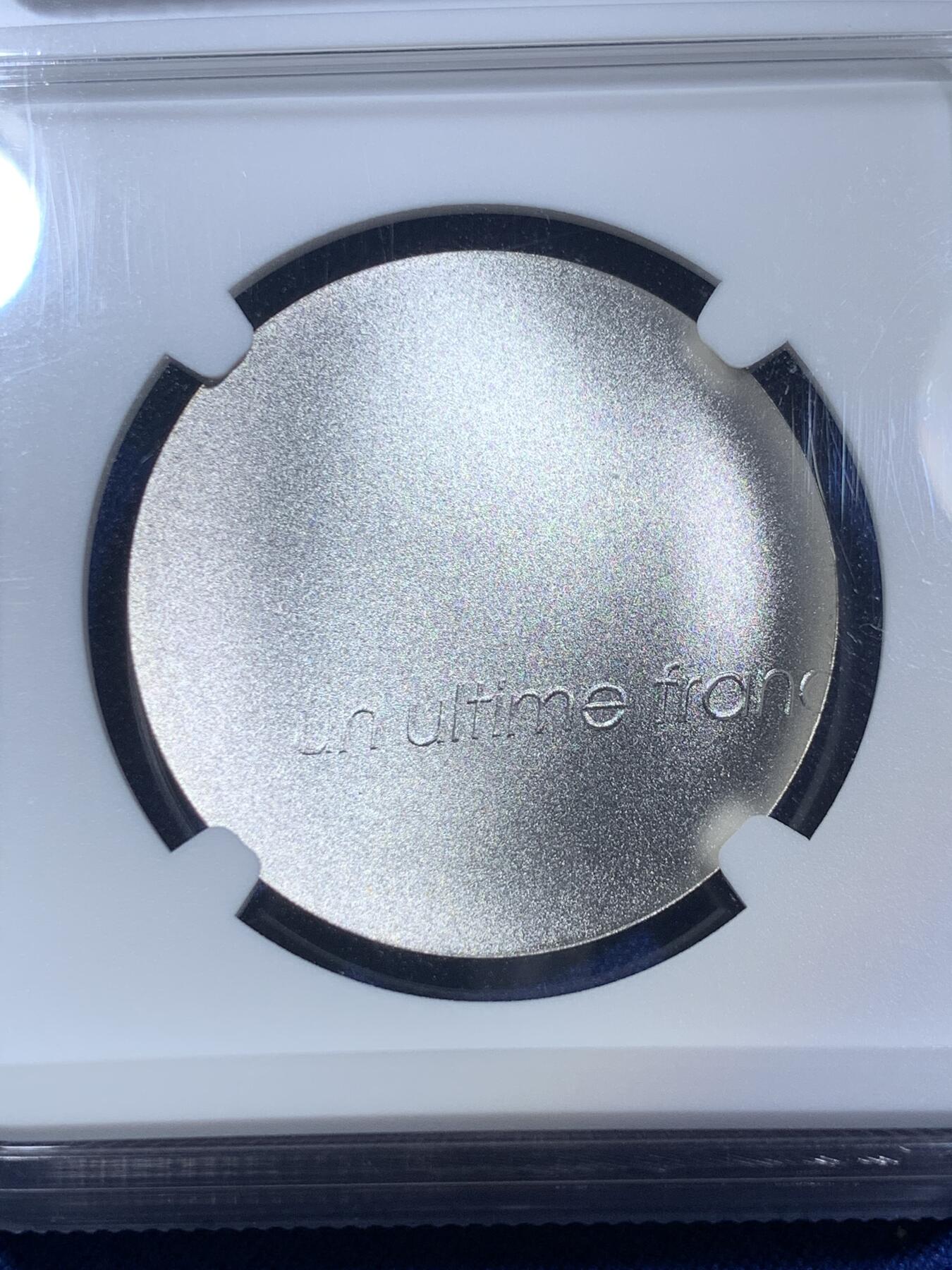 《竞宝斋》第280场- 周日，周一 ，周二3场连拍 （全场包邮） NGC MS69 MATTE 法国最后的法郎纪念银币 关门币 非常少见的波浪形银币 荣获克劳斯年度最佳硬币 最佳创意币两项大奖 发行量49838