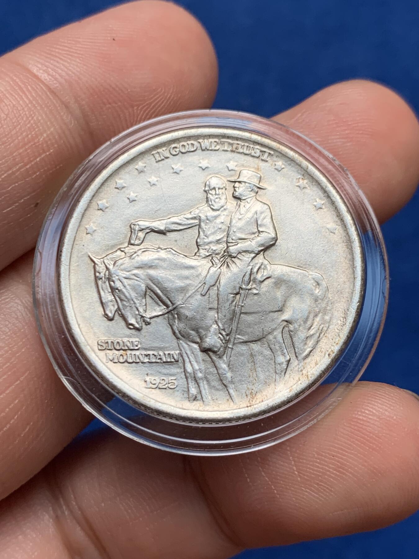 《竞宝斋》第280场- 周日，周一 ，周二3场连拍 （全场包邮） 美国1925年石山纪念半美元 细节不错