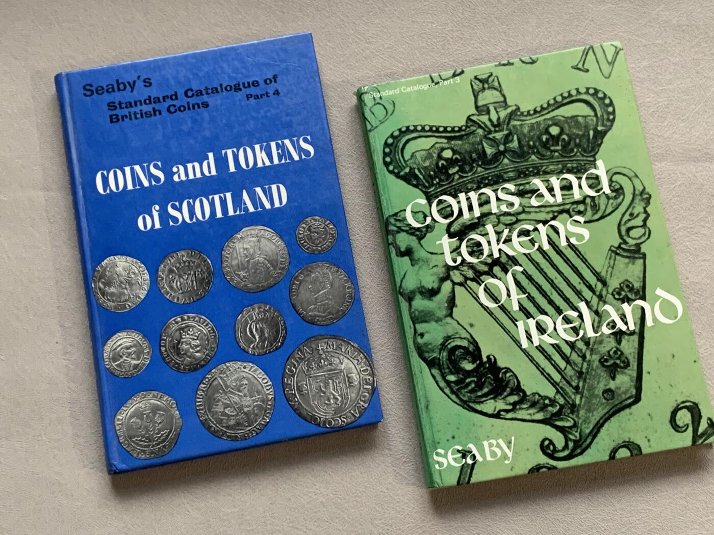 《竞宝斋》第280场- 周日，周一 ，周二3场连拍 （全场包邮） 2本一组 爱尔兰&苏格兰钱币目录，SEABY出品权威目录，国内爱尔兰&苏格兰专业目录罕见，英系玩家必备