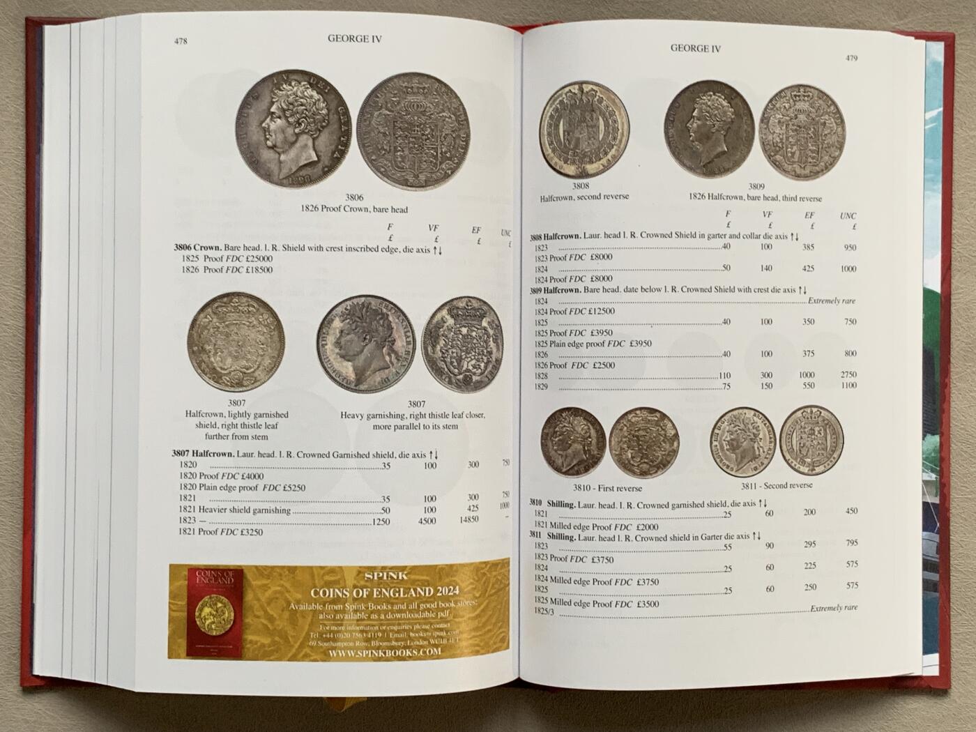 《竞宝斋》第280场- 周日，周一 ，周二3场连拍 （全场包邮） 斯宾克英国钱币标准目录2024版英系收藏必备目录 PCGS与NGC编号来源之- 精装版 厚达605页 重达1公斤