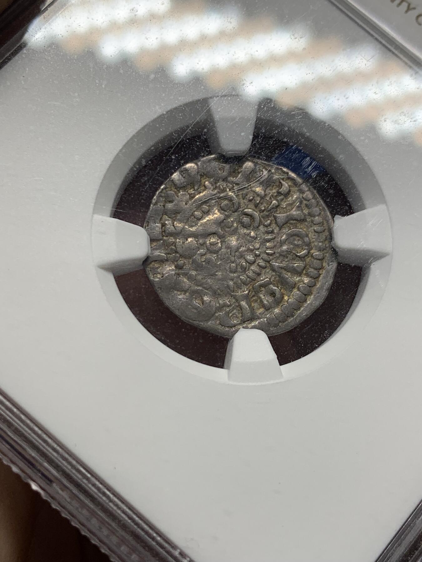 《竞宝斋》第280场- 周日，周一 ，周二3场连拍 （全场包邮） NGC VF25 英国 1216-1272 亨利三世  1便士银币  人物清晰 给分难得