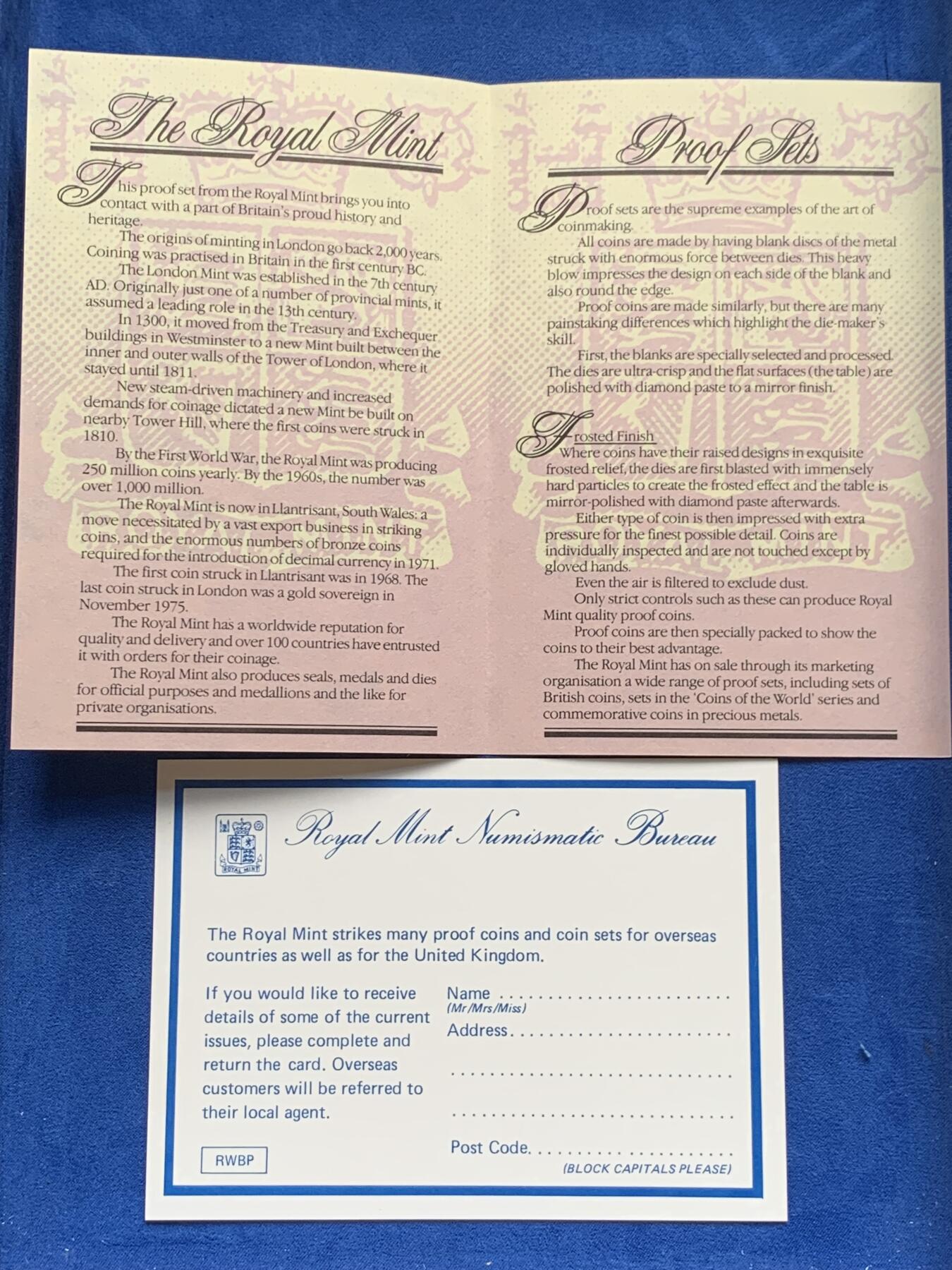 《竞宝斋》第280场- 周日，周一 ，周二3场连拍 （全场包邮） 英国硬币套装  1982年精制7枚装 20便士首发年份 青年女王头像