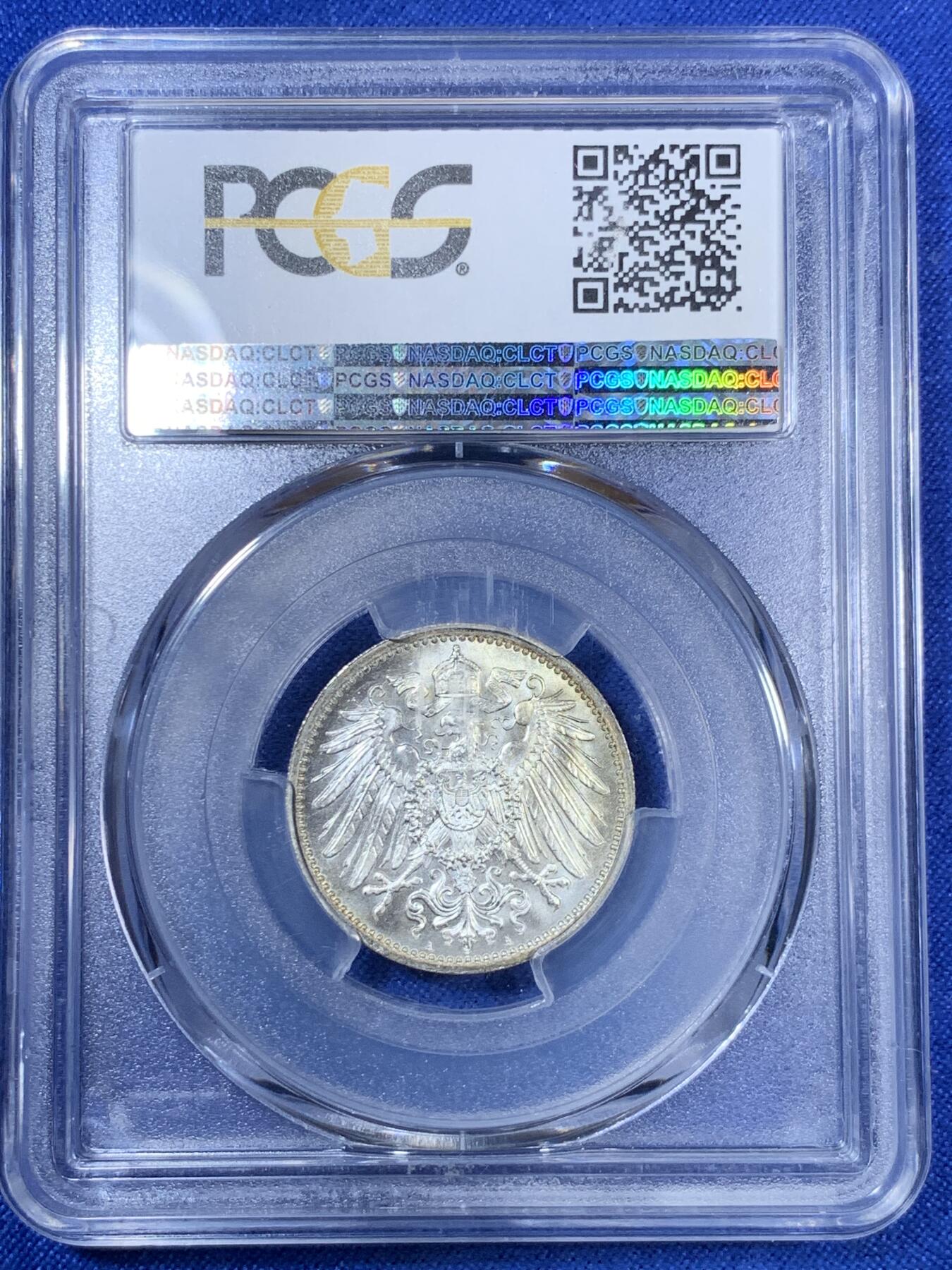 《竞宝斋》第280场- 周日，周一 ，周二3场连拍 （全场包邮） PCGS MS66 德意志帝国 1914A 1马克 银币