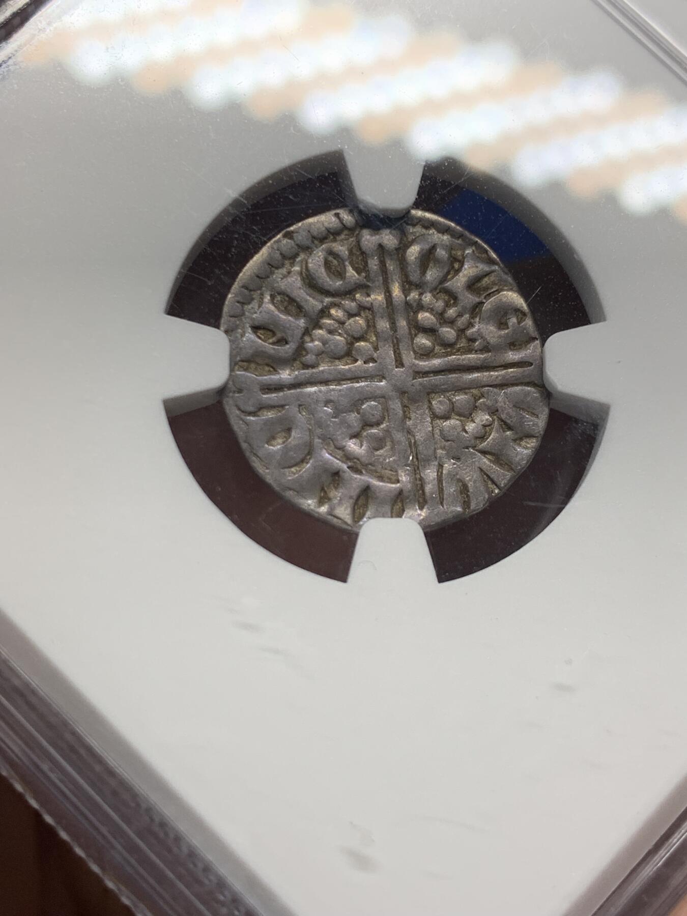 《竞宝斋》第280场- 周日，周一 ，周二3场连拍 （全场包邮） NGC VF25 英国 1216-1272 亨利三世  1便士银币  人物清晰 给分难得