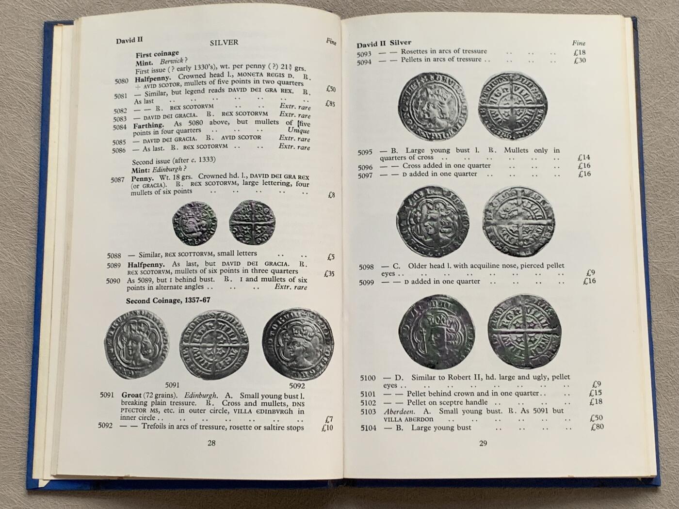 《竞宝斋》第280场- 周日，周一 ，周二3场连拍 （全场包邮） 2本一组 爱尔兰&苏格兰钱币目录，SEABY出品权威目录，国内爱尔兰&苏格兰专业目录罕见，英系玩家必备