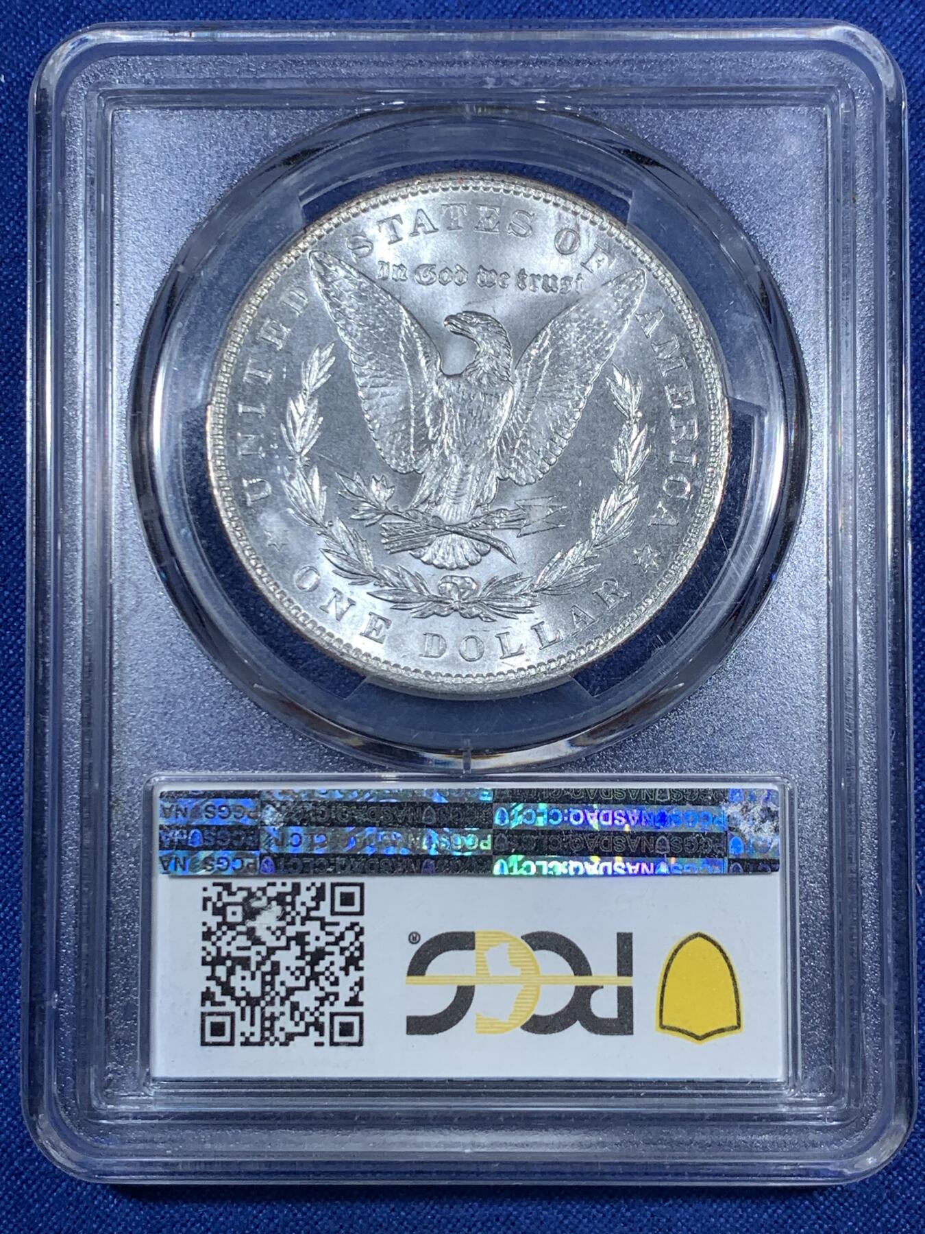 《竞宝斋》第280场- 周日，周一 ，周二3场连拍 （全场包邮） PCGS MS64 美国  1887 摩根银币 白净转光