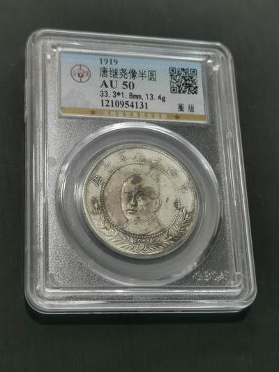 臻藏泉阁国内外钱币 - 公博评级AU50唐继尧银币