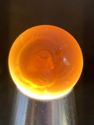 精美高玉化亚光冻料战国红玛瑙手工俏色巧雕刻小鸡出壳珠子一颗！ 精美高玉化亚光冻料战国红玛瑙手工俏色巧雕刻小鸡出壳珠子一颗！