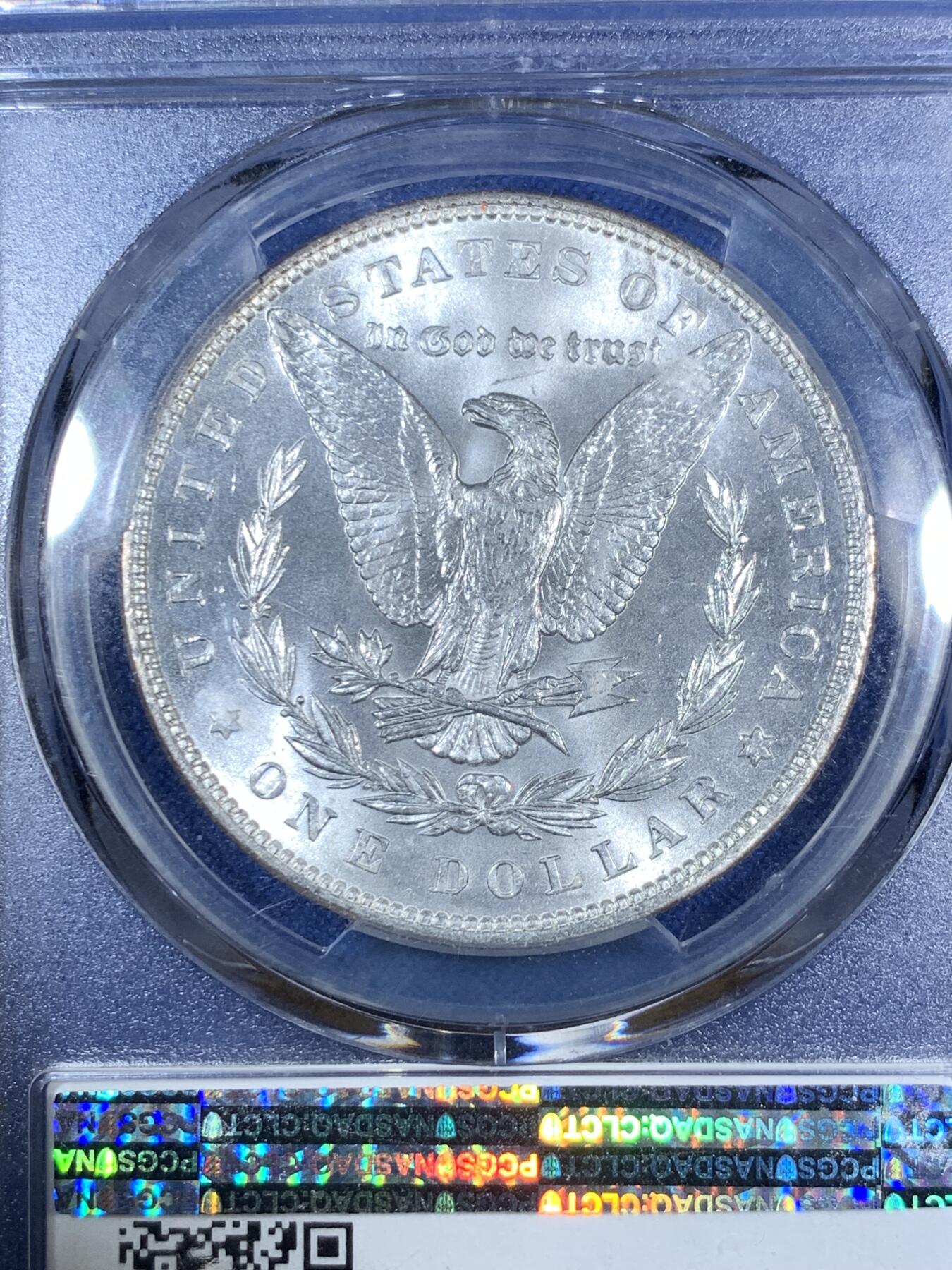 《竞宝斋》第280场- 周日，周一 ，周二3场连拍 （全场包邮） PCGS MS64 美国  1887 摩根银币 白净转光