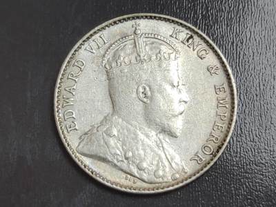 燕姐换藏第82拍 英属海峡1910年5分银币