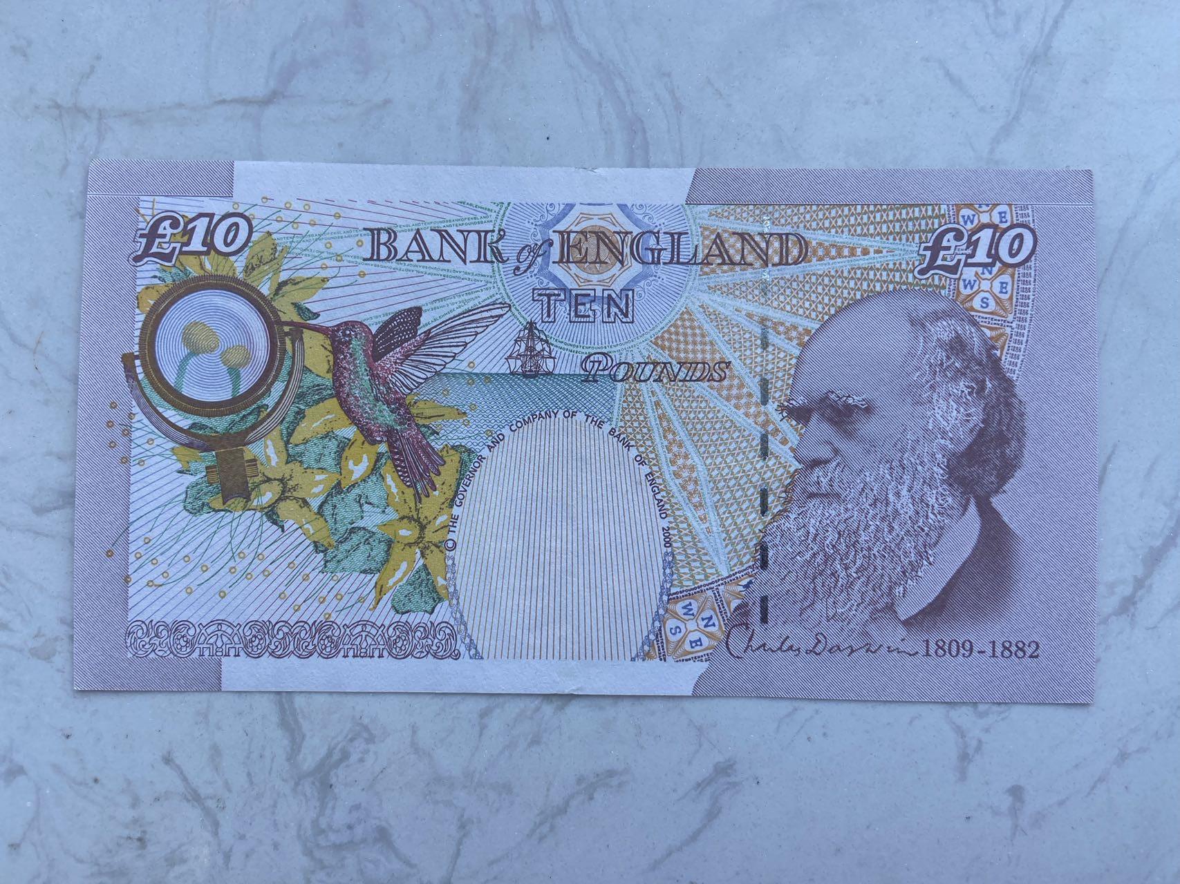 【炜奕收藏】裸钞专场第八期 英国E序列再版10磅，au品相