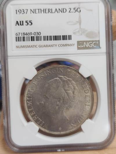 燕姐换藏第82拍 荷兰1937年2.5盾银币