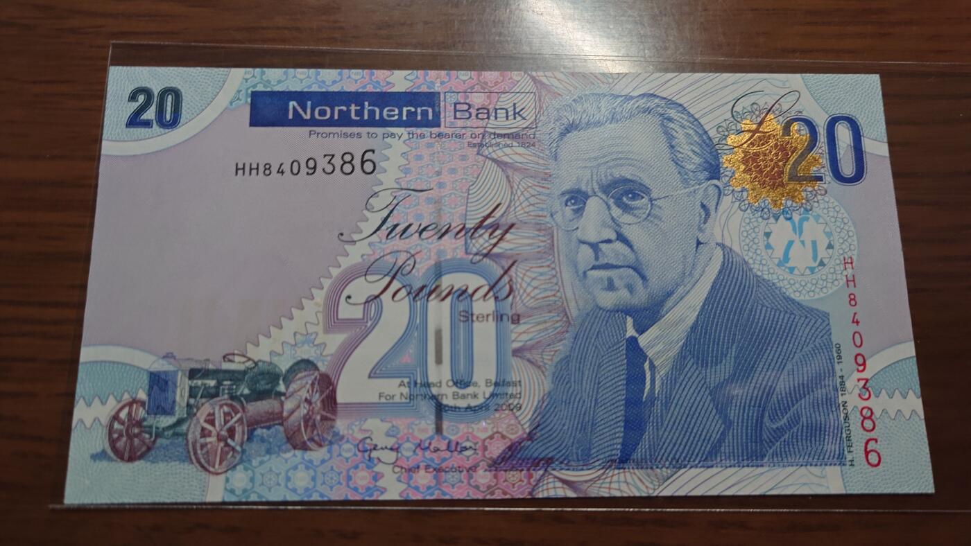 【六点40刚有新增30项】精选微拍第114期暨2024年第25期  新品到货 【一口价已售出】2009年北爱尔兰20镑 北方银行版少见 全新绝品