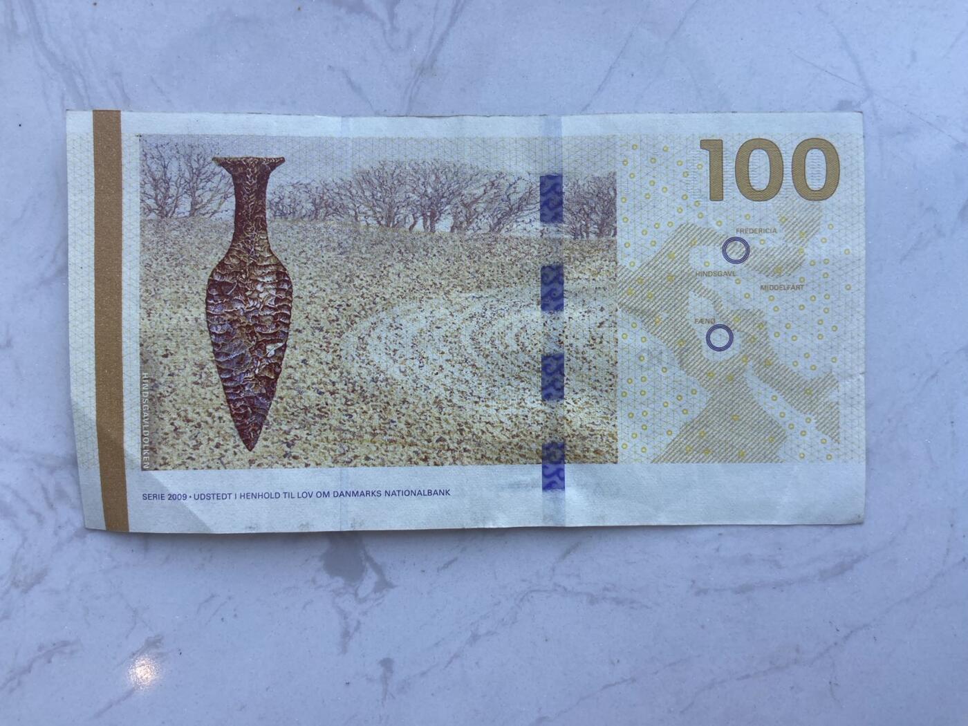 【炜奕收藏】裸钞专场第八期 丹麦100克朗，流通品相