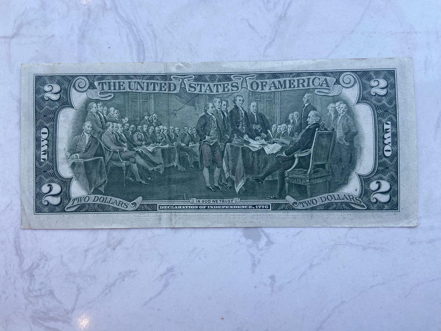 【炜奕收藏】裸钞专场第八期 1976年美国独立200年2美元，流通好品