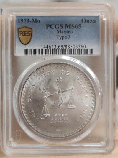 燕姐换藏第82拍 墨西哥1979年天平铸币机一盎司银币