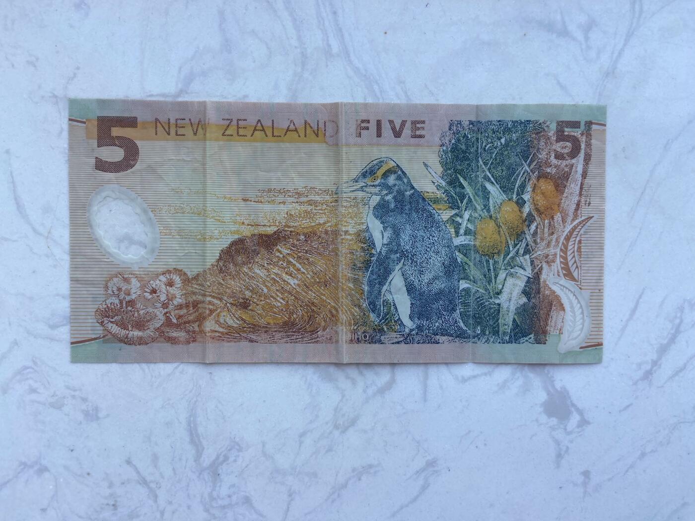 【炜奕收藏】裸钞专场第八期 早期新西兰5元塑料钞，流通品相