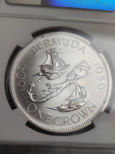 燕姐换藏第82拍 百慕大1959年一克朗大银币