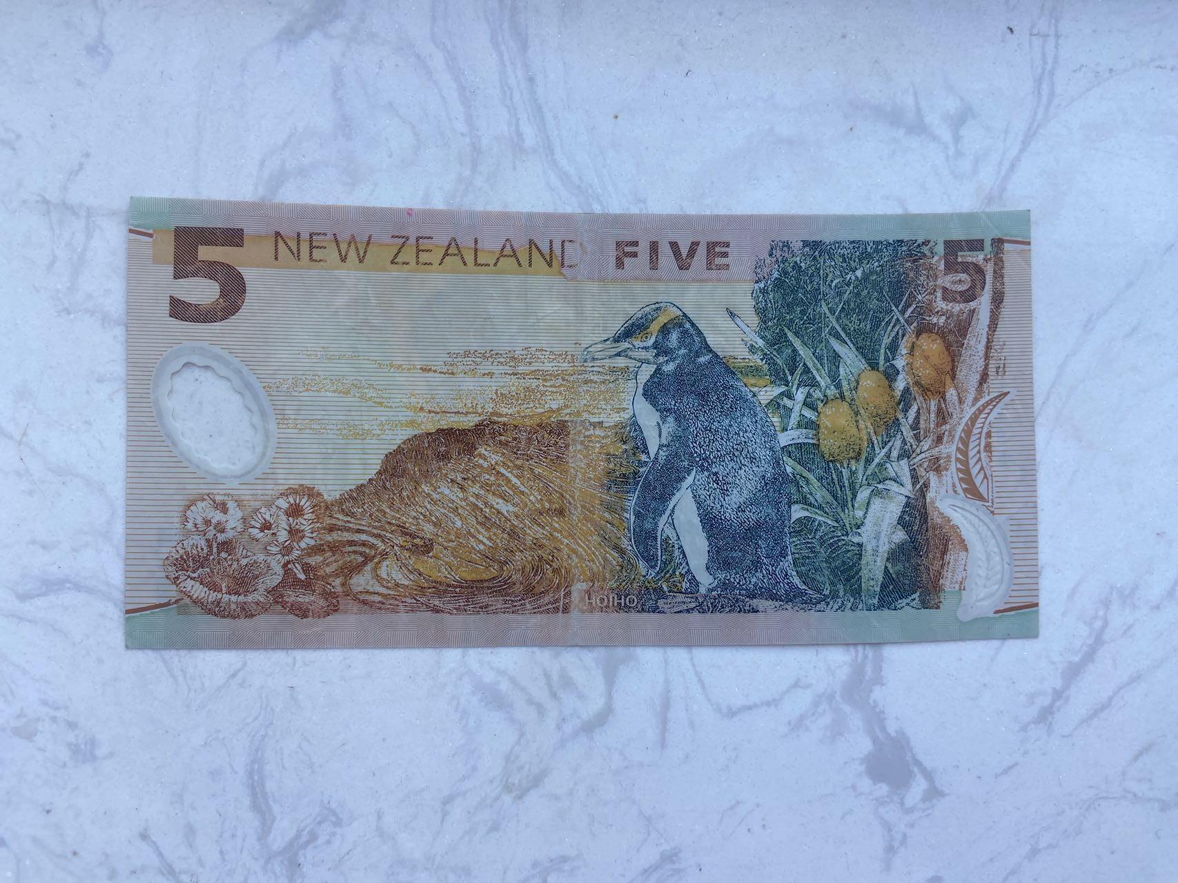 【炜奕收藏】裸钞专场第八期 早期新西兰5元塑料钞，流通品相